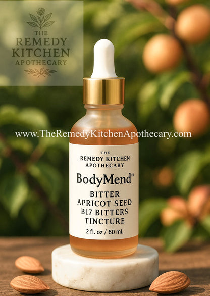 Hand-Harvested Bitter Apricot Seed B17 Bitters Tincture – Traditional Digestive and Oncology Extract (Alcohol-Free)  BodyMend™