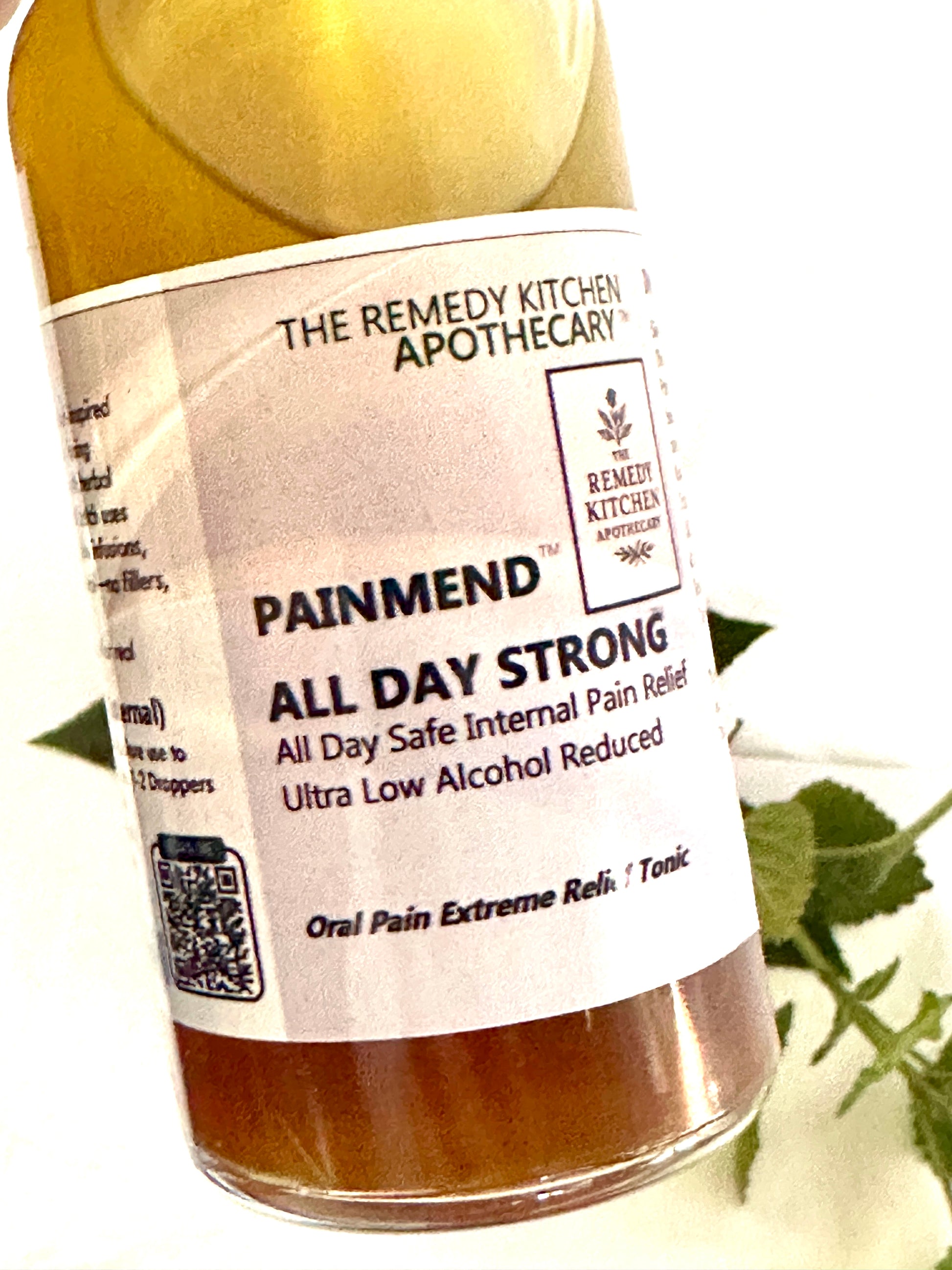 The Remedy Kitchen Apothecary Tincture Bottle Liquid All Day Strong Pain Relief Herbal Blend