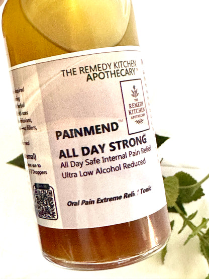 The Remedy Kitchen Apothecary Tincture Bottle Liquid All Day Strong Pain Relief Herbal Blend